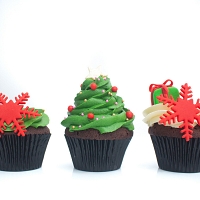 Sweet Xmas Gifts Cup Cakes 3pcs